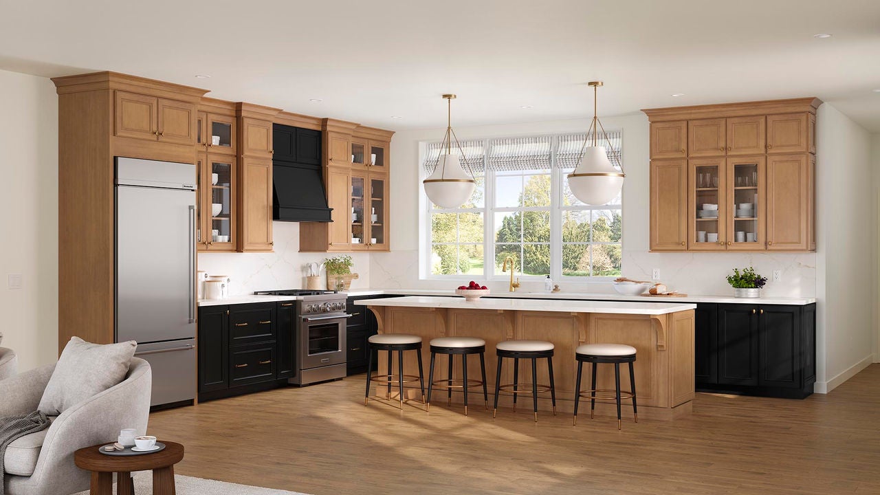 MacArthur Maple Cider and Painted Black kitchen