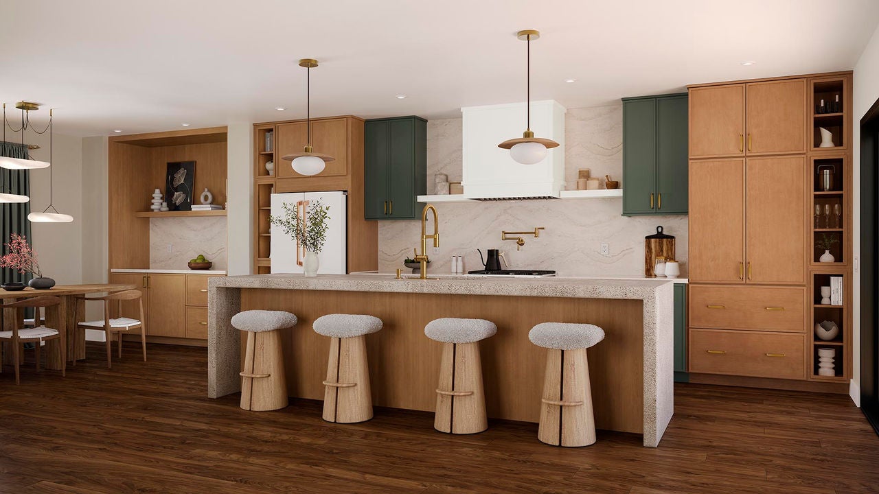 Remy Maple Cider, Painted Linen and Painted Sage kitchen